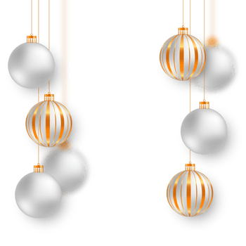 christmas ball decoration collection realistic style and different color elegant christmas balls and ornaments png