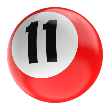 Ball Number Red 3D Render png transparent