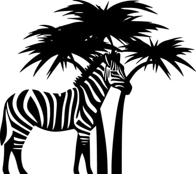 Africa, Black and White Vector illustration