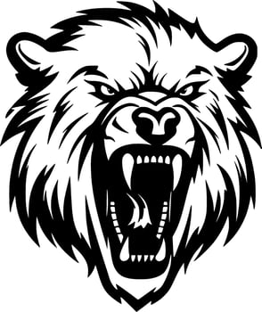 Bear - Black and White Isolated Icon - Vector illustration