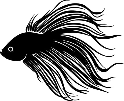 Beta Fish - Minimalist and Flat Logo - Vector illustration