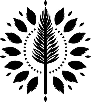 Boho, Black and White Vector illustration