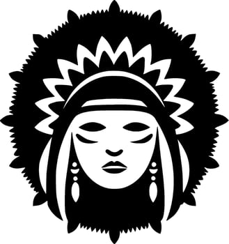 Boho, Black and White Vector illustration