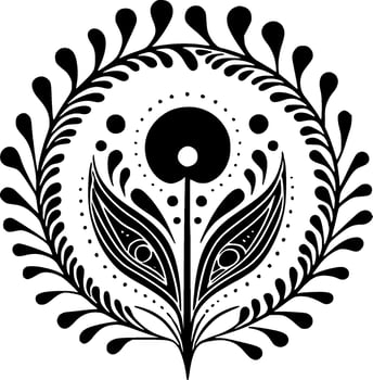 Boho - Black and White Isolated Icon - Vector illustration