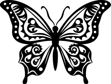 Butterfly, Black and White Vector illustration