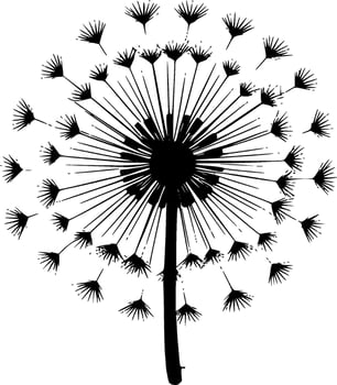 Dandelion, Minimalist and Simple Silhouette - Vector illustration