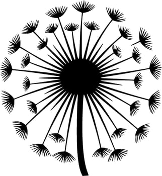 Dandelion, Minimalist and Simple Silhouette - Vector illustration