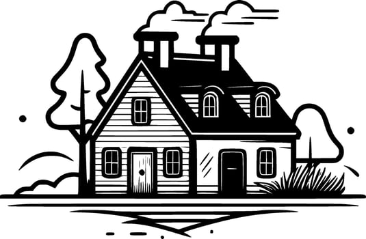 Farmhouse - Minimalist and Flat Logo - Vector illustration