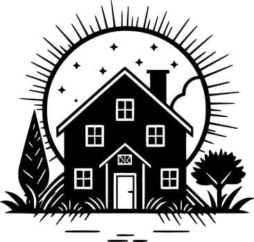 Farmhouse, Minimalist and Simple Silhouette - Vector illustration