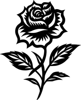 Flower - Black and White Isolated Icon - Vector illustration