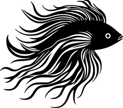 Fish, Black and White Vector illustration