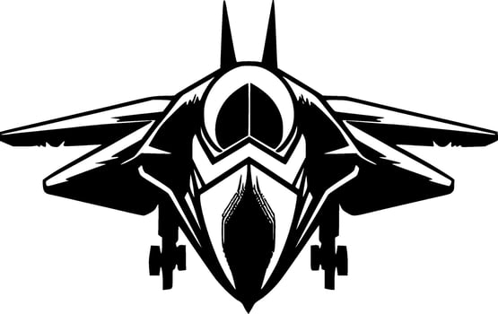 Fighter Jet, Minimalist and Simple Silhouette - Vector illustration