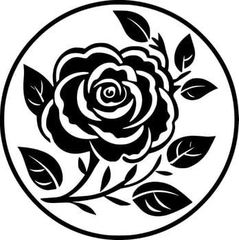 Flower, Black and White Vector illustration