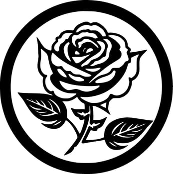 Flower - Black and White Isolated Icon - Vector illustration