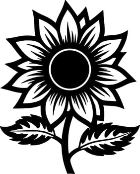 Flower, Black and White Vector illustration