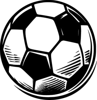 Football, Black and White Vector illustration