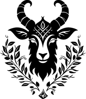 Goat - Minimalist and Flat Logo - Vector illustration