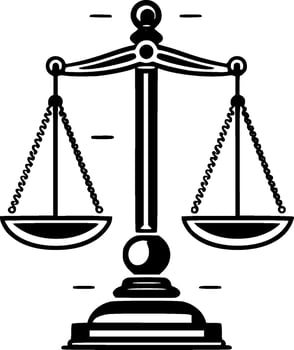 Justice, Minimalist and Simple Silhouette - Vector illustration