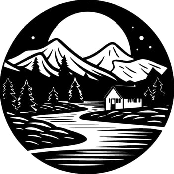 Lake - Minimalist and Flat Logo - Vector illustration