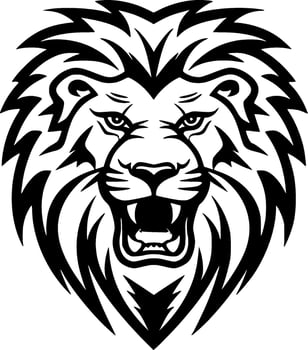 Lion - Black and White Isolated Icon - Vector illustration