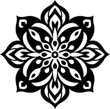 Mandala, Black and White Vector illustration