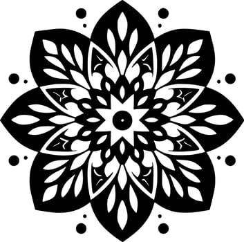 Mandala, Black and White Vector illustration