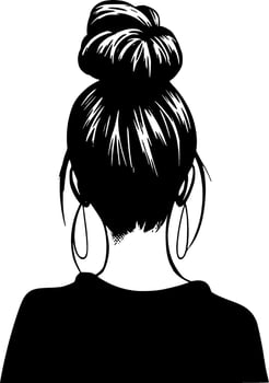 Messy Bun - Minimalist and Flat Logo - Vector illustration