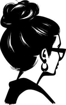 Messy Bun - High Quality Vector Logo - Vector illustration ideal for T-shirt graphic