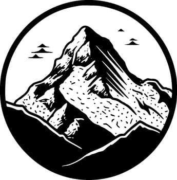 Mountain - Black and White Isolated Icon - Vector illustration