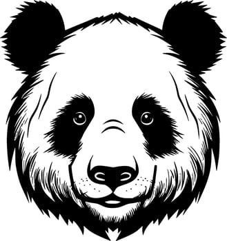 Panda - Black and White Isolated Icon - Vector illustration