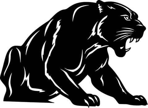 Panther, Minimalist and Simple Silhouette - Vector illustration