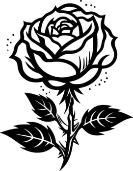 Rose, Minimalist and Simple Silhouette - Vector illustration