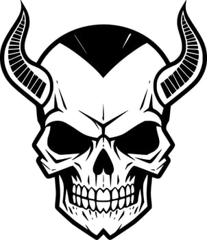 Skull, Minimalist and Simple Silhouette - Vector illustration