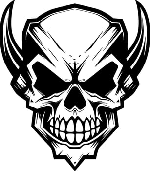 Skull - Black and White Isolated Icon - Vector illustration