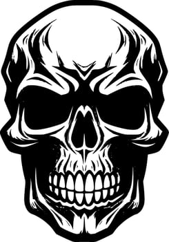 Skull - Black and White Isolated Icon - Vector illustration