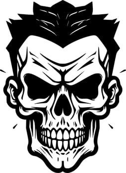 Skull - Black and White Isolated Icon - Vector illustration