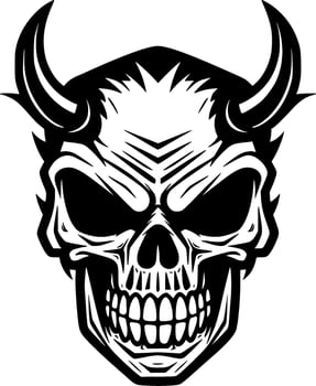 Skull - Black and White Isolated Icon - Vector illustration