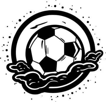 Football - Black and White Isolated Icon - Vector illustration