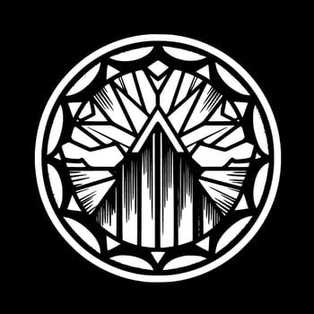 Stained Glass - Black and White Isolated Icon - Vector illustration