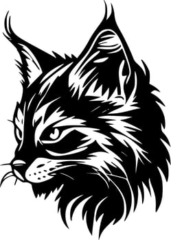 Wildcat, Black and White Vector illustration