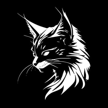 Wildcat - Black and White Isolated Icon - Vector illustration