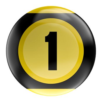 Ball Number Red 3D Render transparent png
