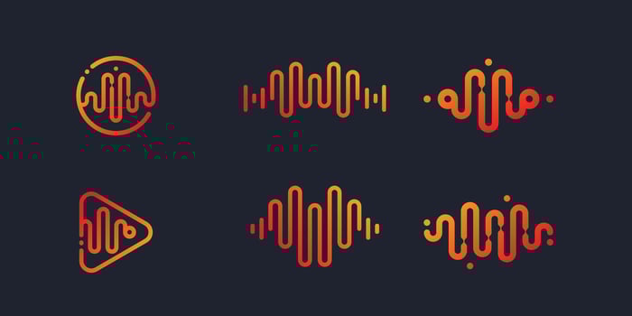 set of music logo concept with modern style premium vector