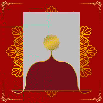 Red luxury background, with gold mandala ornament vector