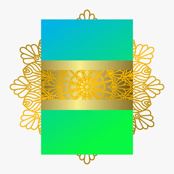 Gradient background with golden mandala ornament vector
