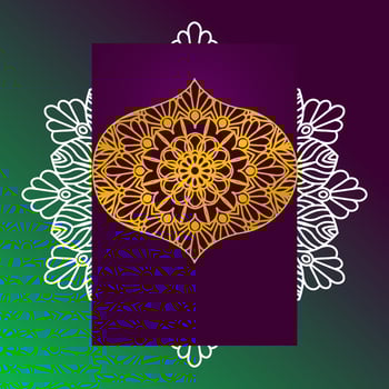 Background template with mandala pattern design vector