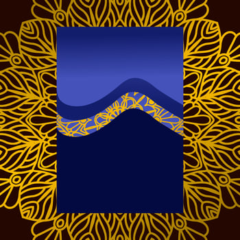Gradient background with golden mandala ornament vector
