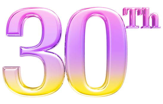 Happy Anniversary Number 3d render transparency png