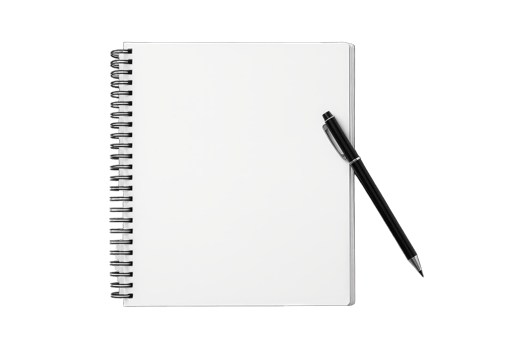 Realistic notebook mockup, notepad with blank cover and spread for your design. Realistic copybook with shadows isolated on transparent background, Generative AI png