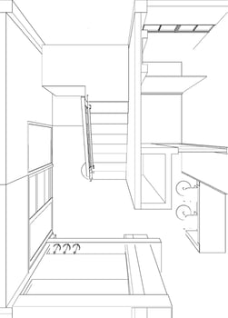 3D illustration of plan interior vector